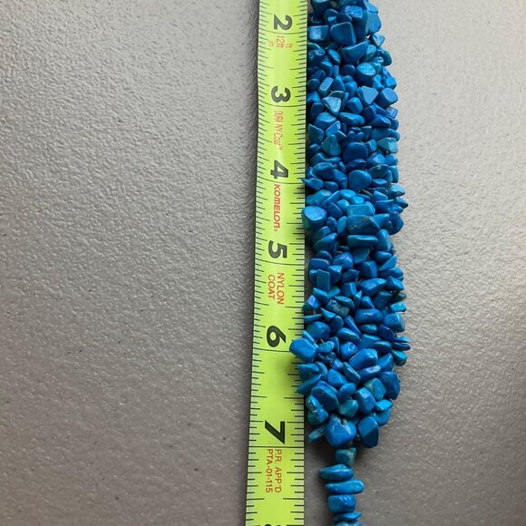 New Artisan Howlite Turquoise Tone Chip Stone Beaded Bracelet Toggle Handcrafted - Picture 7 of 13